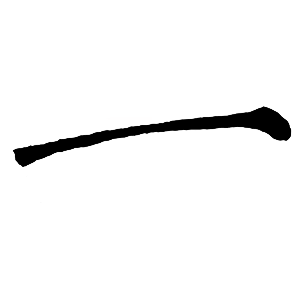 长横（侧锋细横）